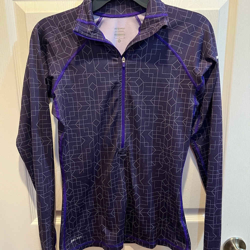 Nike Purple and Black Long Sleeve Top